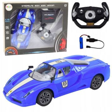 Športni avtomobil na daljinsko upravljanje 1:16 R/C modre barve