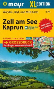 Zell am See, Kaprun 1:25.000. Vodotesna turistična karta 574. Izdaja 2024.