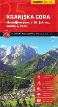 Kranjska Gora 1:25.000. Vodotesen turistični zemljevid.
