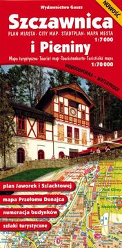 GAUSS Szczawnica in Pienine. Plastificiran turistični zemljevid / Zemljevid mesta.