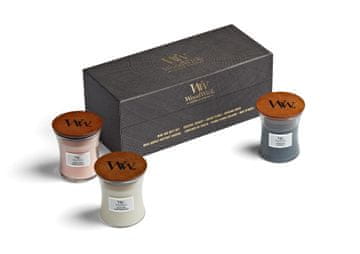 Darilni set Woodwick Floral - 3 majhne dišeče sveče