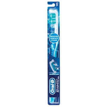Oral-B Zobna ščetka, , 3D White, Živahna, Učinek beljenja zob, Mehka, Modra barva