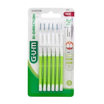 GUM Komplet 6 medzobnih ščetk, dlesni, dvosmerne, za globinsko čiščenje, obdelane s klorheksidinom, 0,7 mm