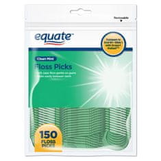Equate , zobne nitke Clean Mint, vrsta zobne ščetke, hitro čiščenje, 150 kosov.