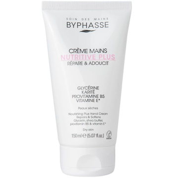 BYPHASSE Krema za roke Nutritive Plus z glicerinom in provitaminom B5 in E, 150 ml