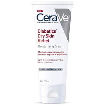 CeraVe Diabetic's krema za obraz in telo za intenzivno vlaženje suhe kože zaradi sladkorne bolezni, s ceramidi in ureo, brez dišav in parabenov, 236 ml