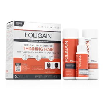 FOLIGAIN Komplet za nego las, , redki lasje, proti izpadanju las, šampon 100 ml, balzam 100 ml, losjon 30 ml