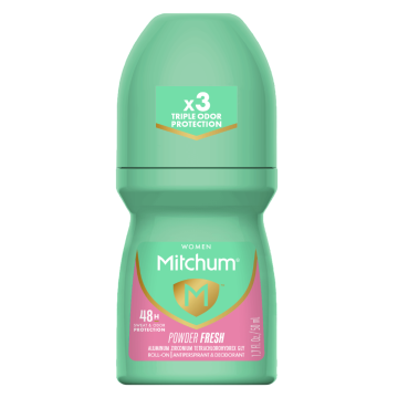 Mitchum Antiperspirant roll-on, , trojna zaščita pred vonjem, svežina v prahu, 50 ml