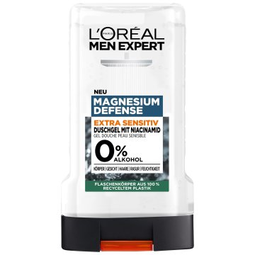 Gel za prhanje, L'Oréal Men Expert, Magnesium Defense 5-v-1, nega za izjemno občutljivo kožo, 250 ml