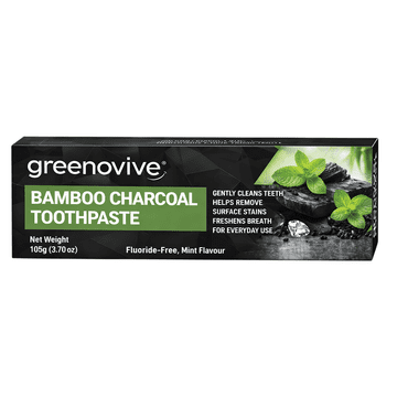 Bamboo Zobna pasta, GREENOVIVE, bambusovo oglje, beljenje zob, svež dah, 105 g