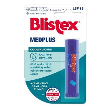 Blistex Medicinski balzam za ustnice, , Lip Care Med Plus hladi, pomirja suhe ustnice, vlaži in ščiti ustnice, 4,25 g