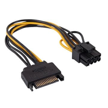 Akyga AK-CA-80 SATA / PCI-E 6+2-pinski adapter napajalni kabel 15 cm