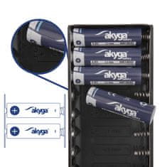 Akyga Etui za prenosno baterijo AK-BC-04, polnilnik 8x Li-Ion 18650 18W