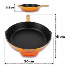 Emajlirana litoželezna ponev 26 cm GORČICA