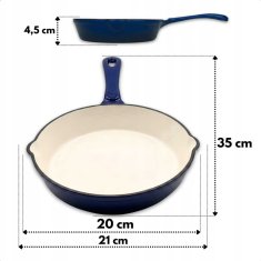 Emajlirana litoželezna ponev 20 cm, modra