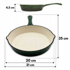 Emajlirana litoželezna ponev 20 cm zelena