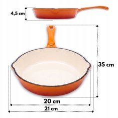 Emajlirana litoželezna ponev 20 cm oranžna