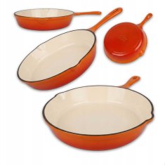 Emajlirana litoželezna ponev 20 cm oranžna