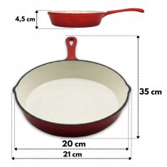 Emajlirana litoželezna ponev 20 cm RDEČA