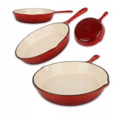 Emajlirana litoželezna ponev 20 cm RDEČA