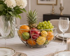 Banquet SREBRNA JEKLENA KOŠARA ZA SADJE 23 CM BANKETNA OMARILA
