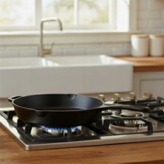 Emajlirana litoželezna ponev 26 cm mat črna