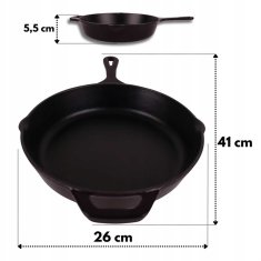 Emajlirana litoželezna ponev 26 cm mat črna