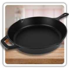 Emajlirana litoželezna ponev 26 cm mat črna