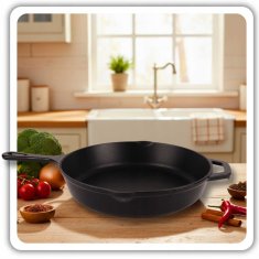 Emajlirana litoželezna ponev 26 cm mat črna
