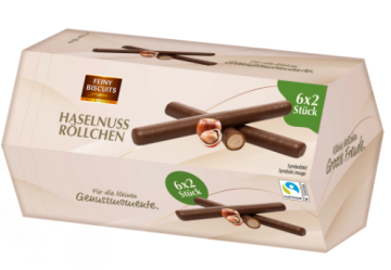 Feiny piškoti vaflji s kremastim nadevom iz oreščkov 150 g (6 x 25 g)