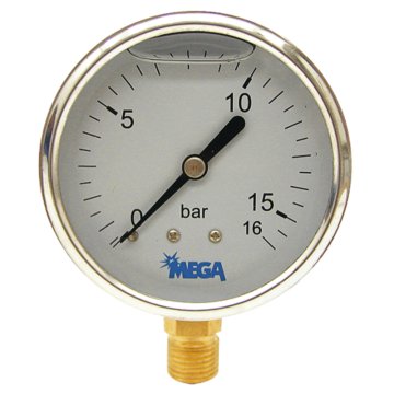 Granit Glicerinski manometer fi 63 0 → + 6bar 1/4" spodnji del medenina