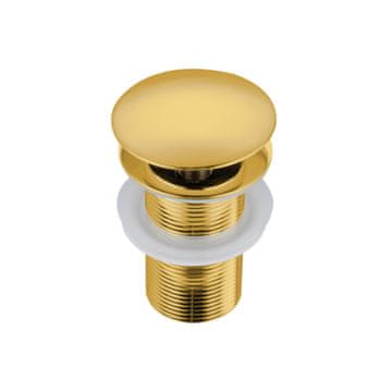 Medeninasti zamašek za umivalnik Klik Klak brez preliva Gold - model 1