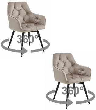 shumee Stol JORK360 - temno bež žamet / črne noge x 2