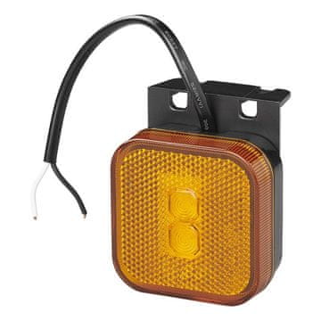 Northix Stranska luč 12/24V oranžna 65 x 65 mm LED z nosilcem