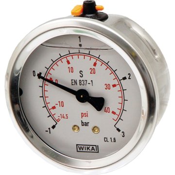 Granit Glicerinski manometer fi 63 -1 → + 5bar 1/4" zadnji del medenina