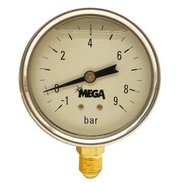 Granit Glicerinski manometer fi 63 - 1 → + 9 barov, 1/4" medeninasto dno