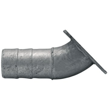 Granit Koleno 45°, konec cevi, premer 100 mm, prirobnica 4", 150 x 150 mm za rezervoar za vodo