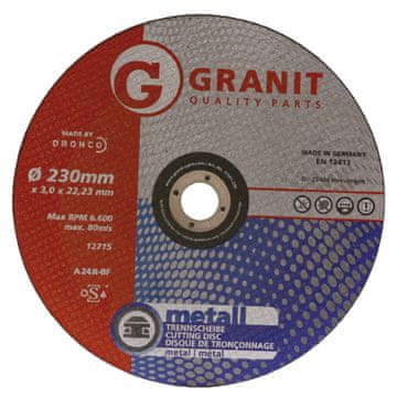 Jeklena rezalna plošča 230 mm 22 mm GRANIT