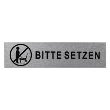 Northix Aluminijast znak za vrata " Bitte Setzen " 160x40mm