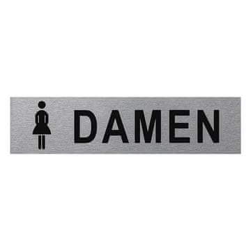Northix Aluminijast znak za vrata "Frau / Damen" 160x40mm