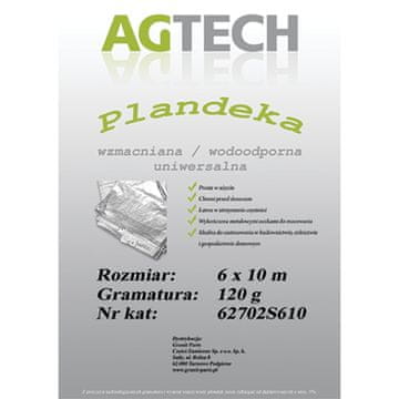 Ojačana vodoodporna ponjava, srebrna, 6x10m, gramatura 120 PL120610