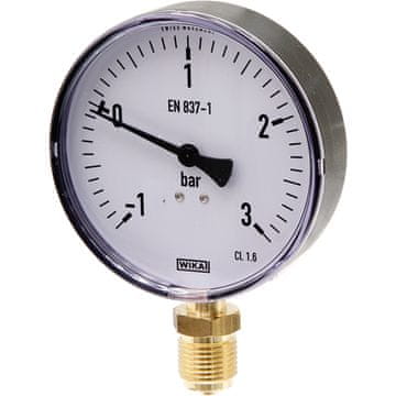 Vakuumski manometer fi 100 - 1 → + 3 bare 1/2" spodnji suhi