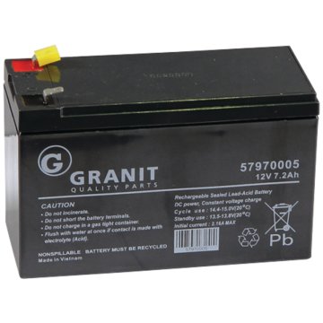 12V 7,5Ah gel baterija, nemški granit