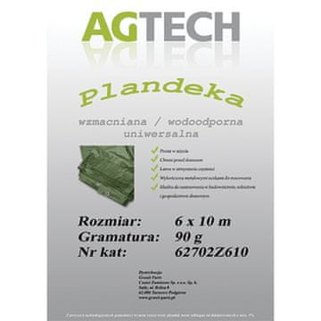 Ojačana vodoodporna ponjava, zelena, 6x10 m, gramatura 90 PL90610