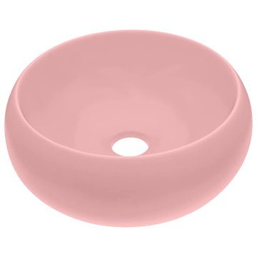 Vidaxl Razkošen umivalnik okrogel mat 40x15 cm keramičen