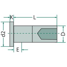 Granit Votle zakovice z valjasto glavo fi-8mm x15mm bakrene DIN 7338-B PN 82976 x100 kosov.