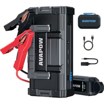 Zaganjalnik baterij T8 MAX 88,8 Wh 6000 A 24000 mAh Svetilka