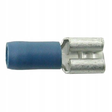 Ploščati vtični tulec 6,3 mm, moder