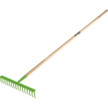Vrtne grablje za listje z lesenim ročajem 16 zob 1650x420 mm 14340