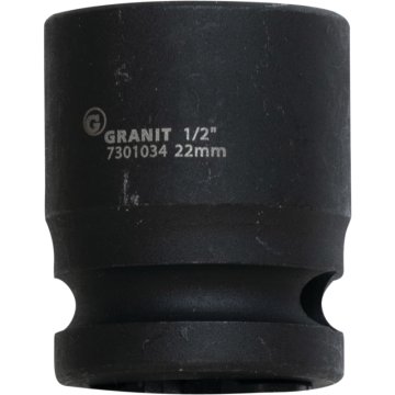 1/2" udarni nastavek, šesterokotni, kratek, 22 mm